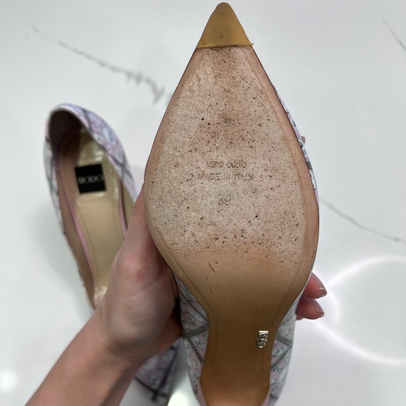 RODO pink/multicolor pumps, pointed toe, stiletto heels, made in Italy - Picture 8 of 13